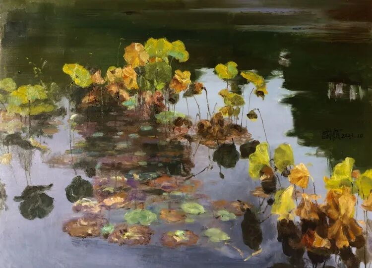 学术顾问左国顺油画写生配诗作品欣赏